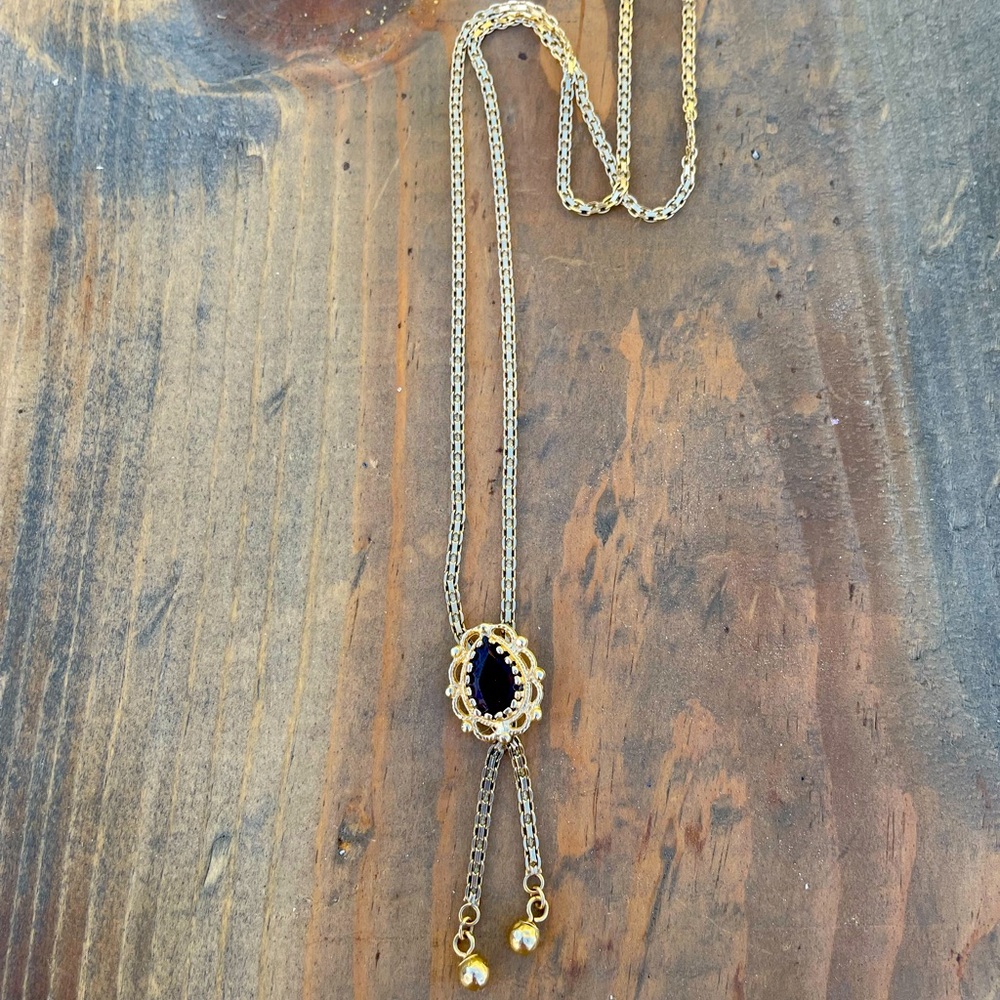 14k Gold & Garnet Necklace